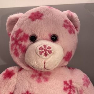 Build A Bear Snowflake Teddy Winter Flurry Pink Plush 16" Toy Stuffed Animal